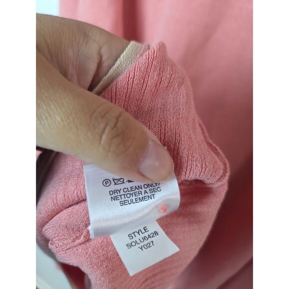 Sigrid Olsen Women Pink w/White Trim Silk Blend 2 Piece Top/Cardigan Set size 3X - Picture 8 of 8